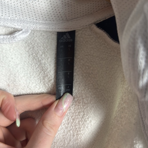 Adidas Men’s White Full zip up Jumper size L/Large - Picture 9 of 16